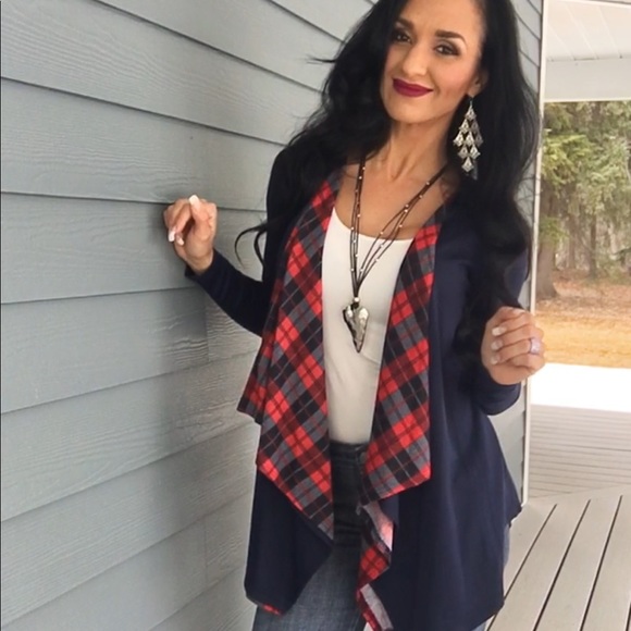Bellamie Sweaters - NEW cozy Waterfall flannel breast cardigan
